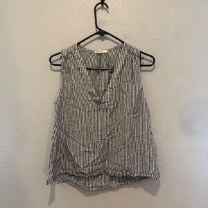 Marine Layer Black and White Striped Blouse S